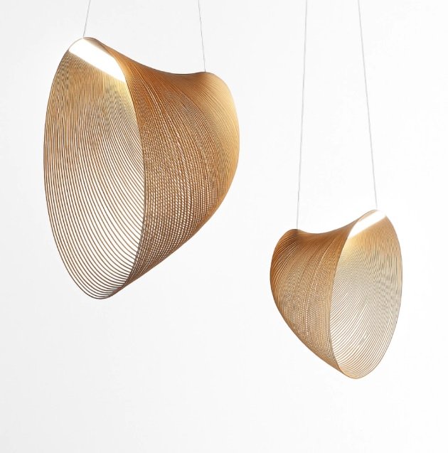 COLGANTE HALO MEDIUM MADERA C/BASE BLANCA 40W